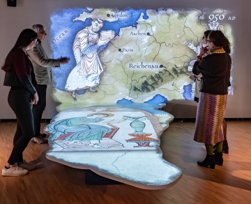 Interaktive Karte in der Landesausstellung "Welterbe des Mittelalters" 